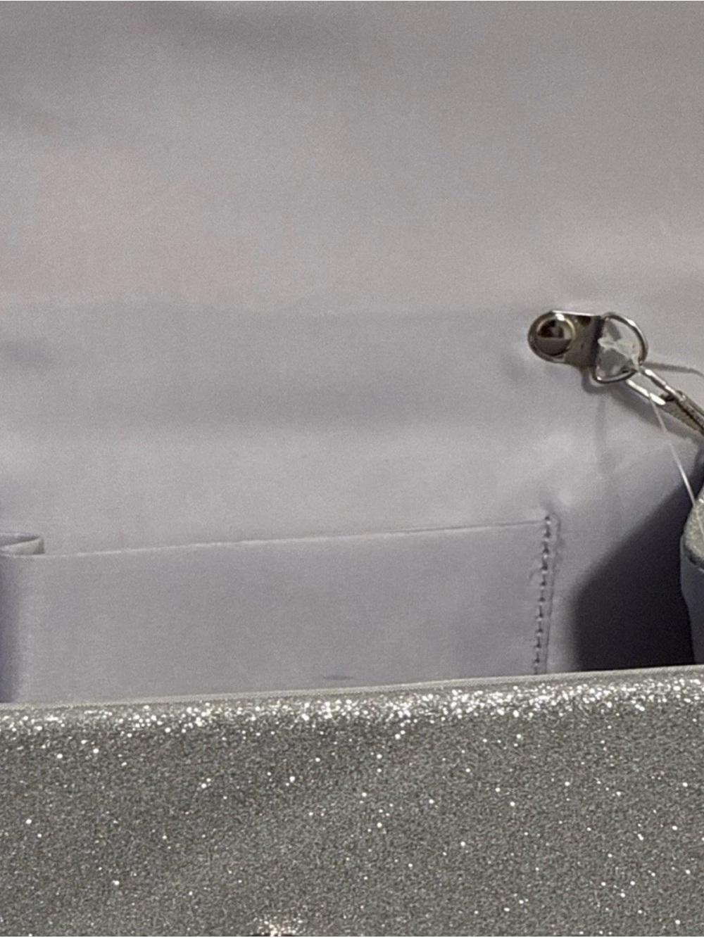 Kendall & James Silver Beaded Evening Purse, Shoulder Chain, NWT - Picture 9 of 12